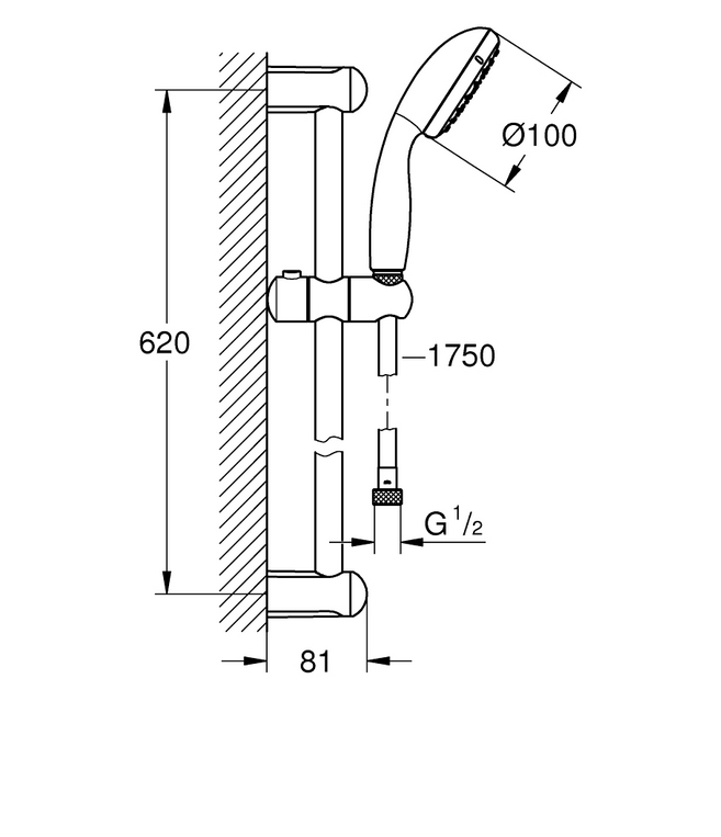 Комплект тръбно окачване  Tempesta 100 Grohe