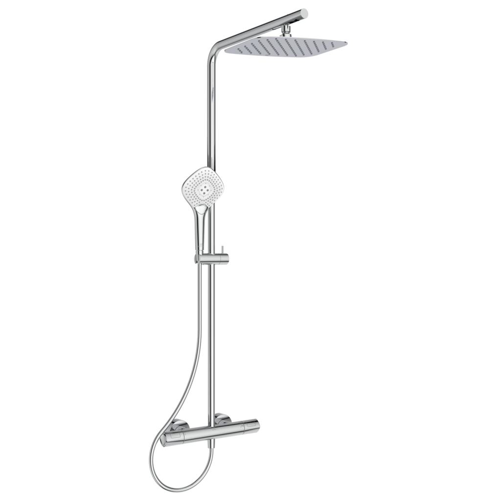 Душ система Ideal Standard Ceratherm T100 с термостатен смесител за душ A7705AA с регулируема височина