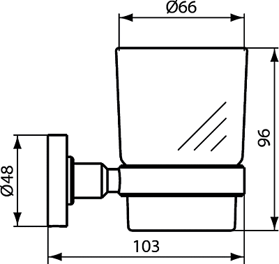 Стъклена чаша с държач IOM Ideal Standard