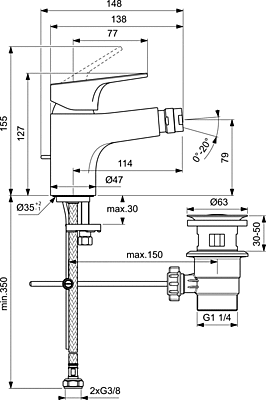Смесител за биде CERABASE Ideal Standard