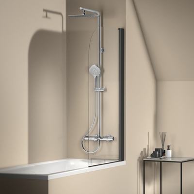 Душ система Ideal Standard Ceratherm T100 с термостатен смесител за вана/душ A7591AA с регулируема височина