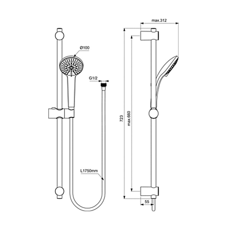 Комплект тръбно окачване Ideal Standard IdealRain