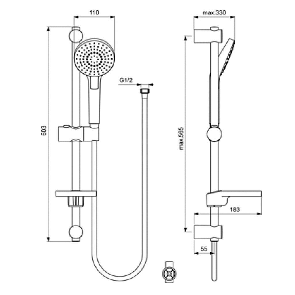 Комплект тръбно окачване Ideal Standard Idealrain Evo Round