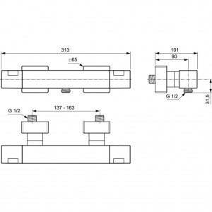 Термостатен смесител за душ Ideal Standard Ceratherm C100