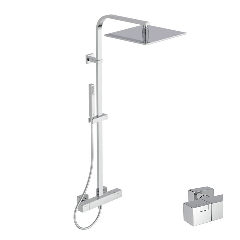 Душ система Ideal Standard Ceratherm C100 с термостатен смесител за душ A7542AA с фиксирана височина