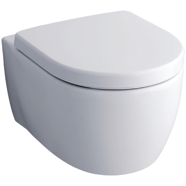 Комплект GEBERIT окачена тоалетна чиния Icon Turboflush, структура за вграждане Duofix Sigma 12  и бутон  Sigma01 хром