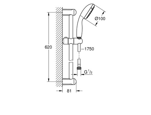 Комплект тръбно окачване  Tempesta 100 Grohe