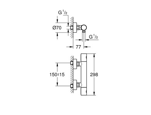 Термостатен смесител за душ Grohe Grohtherm 800 Cosmopolitan