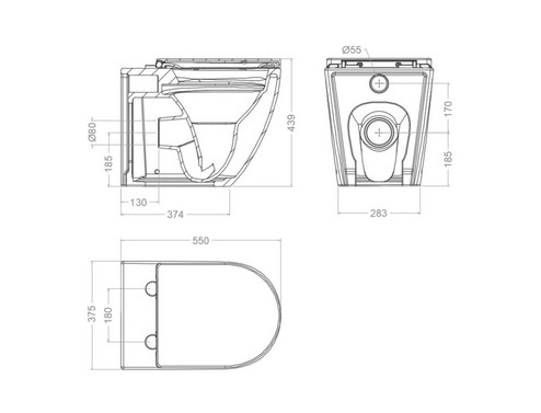 Окачена тоалетна чиния Doria Rimless Ramon Soler с капак soft close
