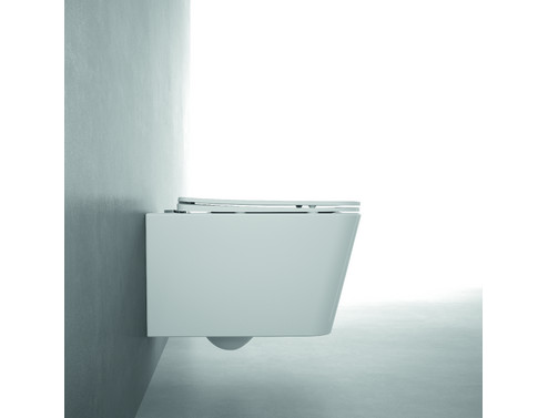 Окачена тоалетна чиния Alma Rimless Ramon Soler с капак soft close