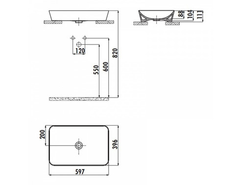 Умивалник върху плот Ultra CREAVIT 60 см антрацит