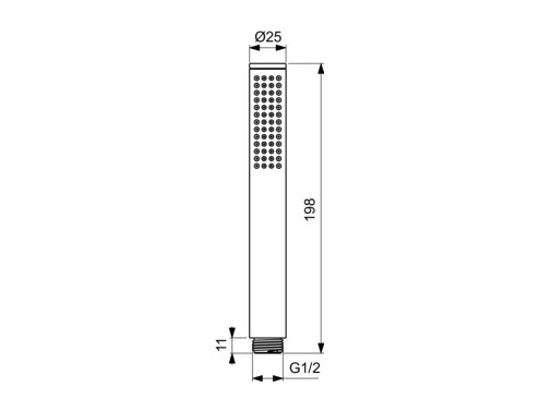 Еднофункционален ръчен душ Stick метален Ideal Standard