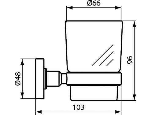 Стъклена чаша с държач IOM Ideal Standard