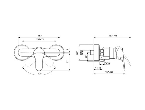 Смесител за душ CERABASE Ideal Standard