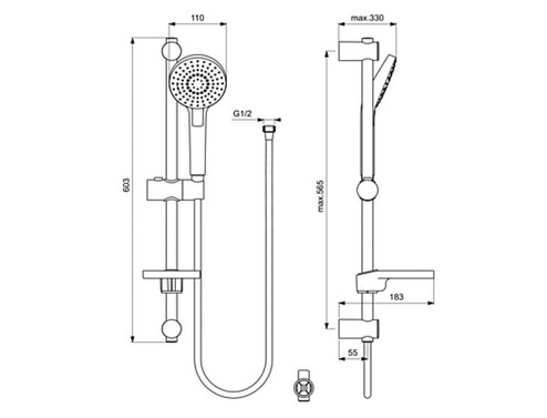 Комплект тръбно окачване Ideal Standard Idealrain Evo Round