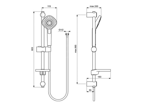 Комплект тръбно окачване Ideal Standard Idealrain Evo Diamond