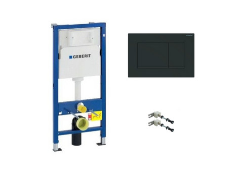 Структура за вграждане GEBERIT Duofix с бутон Sigma20 черен мат/лъскав