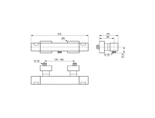 Термостатен смесител за душ Ideal Standard Ceratherm C100