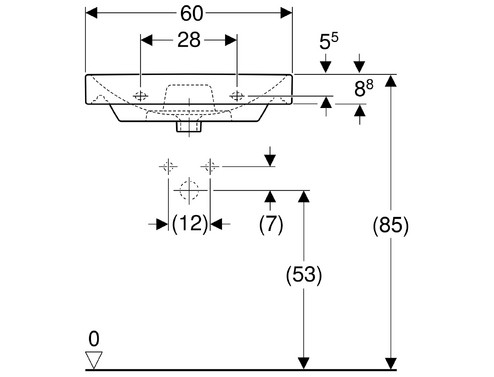 Мивка 60 см Smyle Square GEBERIT