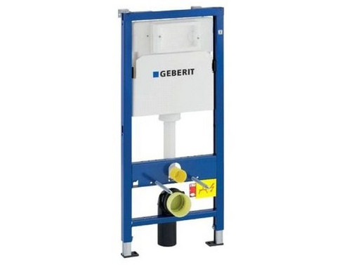 Комплект GEBERIT окачена тоалетна чиния Smyle, структура за вграждане Duofix и бутон Delta50 черен