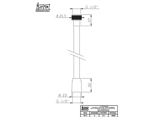 Шлаух 1500  mm I.S.A Idrosanitaria